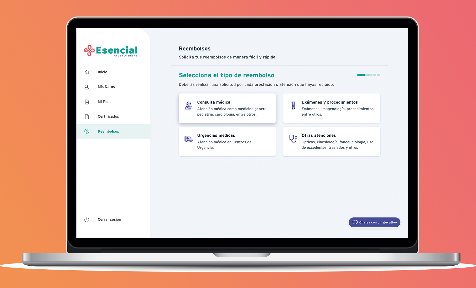 Isapre Esencial pantallas